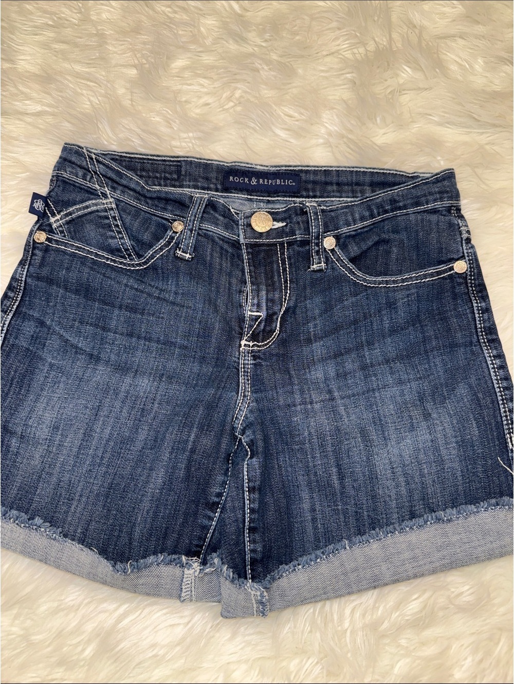 Rock & Republic Bumper Shoot Denim Shorts Size 6